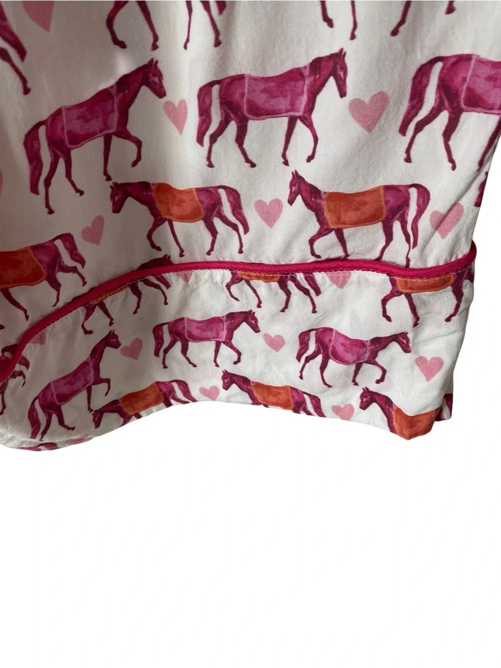 Ronner Horse Heart Printed Wide-Leg Pajama Pants in White Pink Orange size XXL